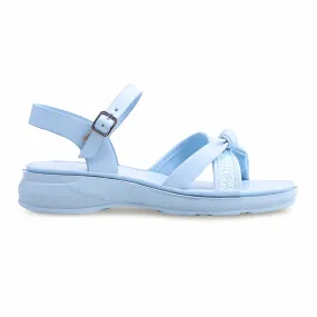 Sky Blue Casual Sandal CL7186 Open Cut Chunky Heel