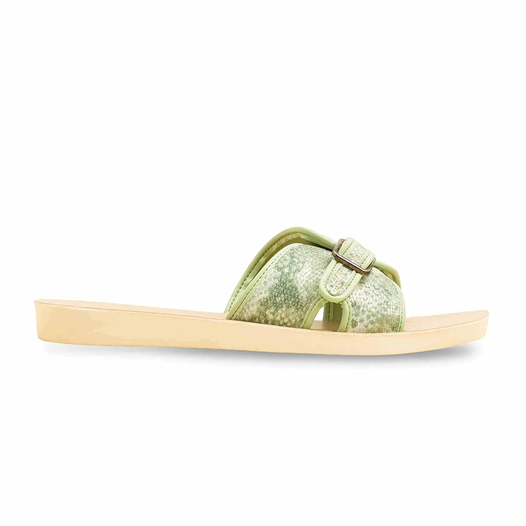 Flat Sole Morning Stroll Green Casual Softy For Women CL5509