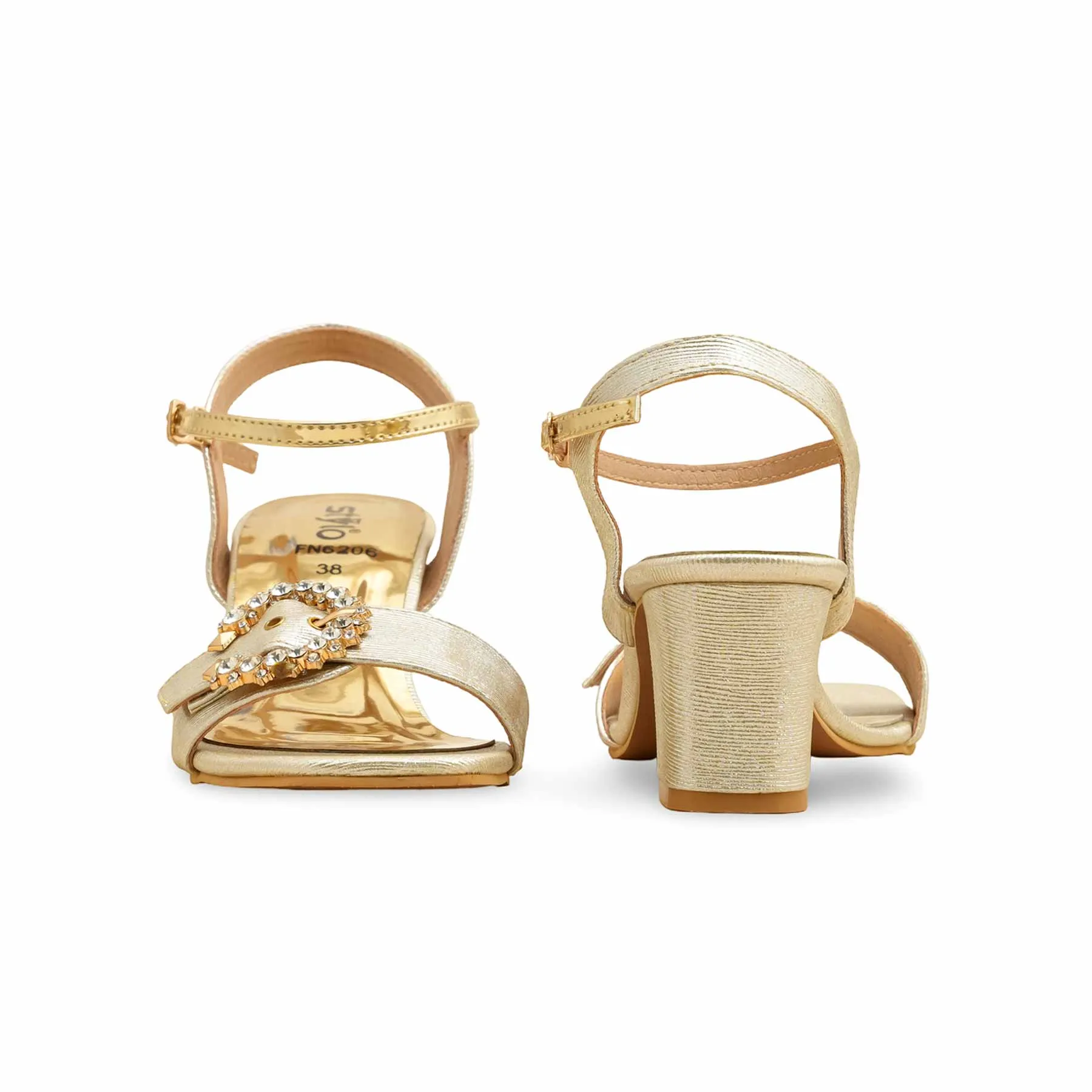 Golden Fancy Sandal For Ladies FN6206 Fashionista Look Summer Sandals
