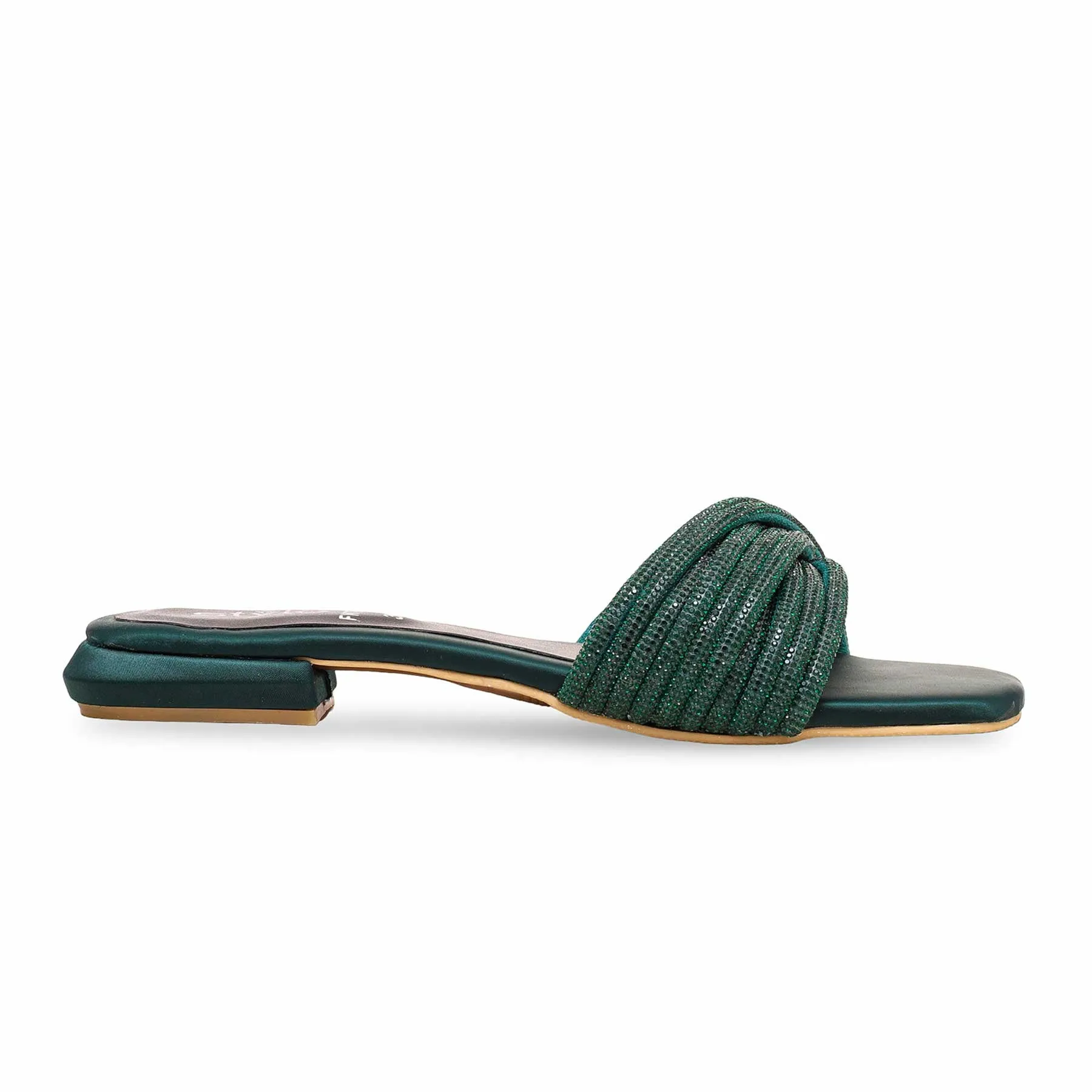 Chic Look Green Fancy Slipper FN7826