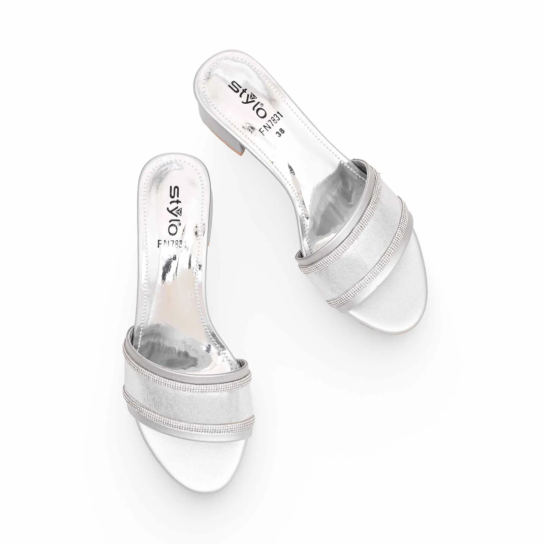Stylish Sandals Minimal Edge Silver Fancy Slipper FN7831