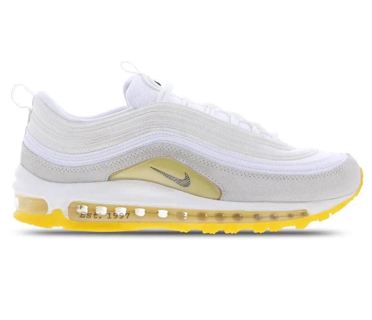 Comfort Fit Upper suede upper Men's Nike Air Max 97 FR (White/Gold)