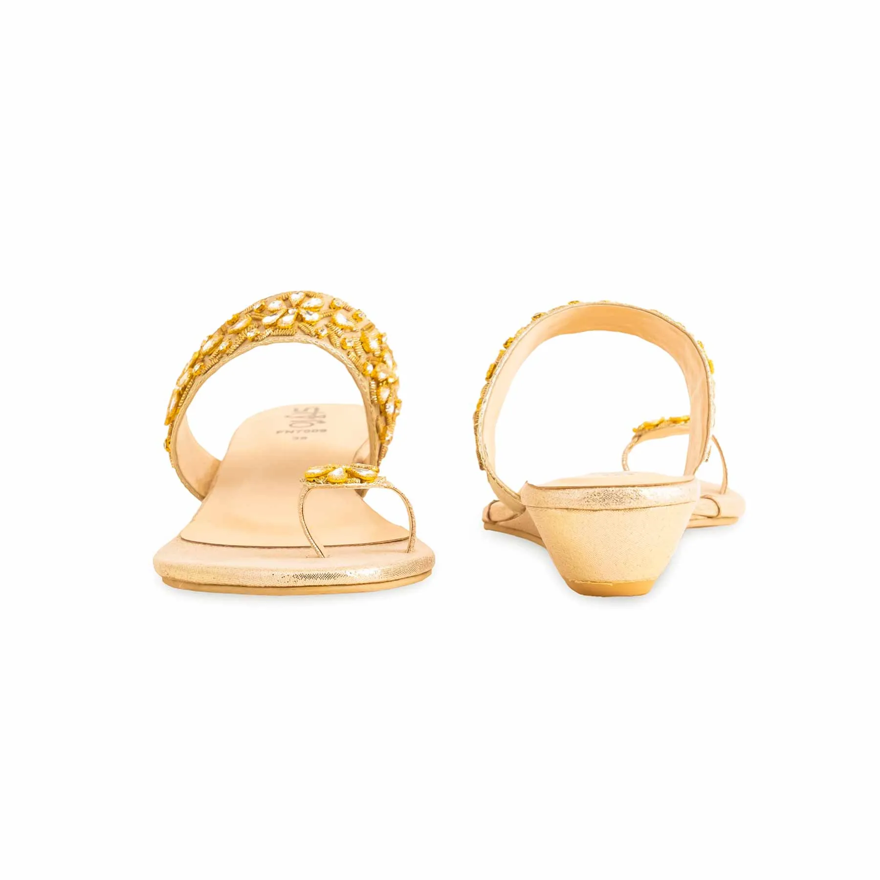 Marina Walk Pot Path Golden Fancy Chappal FN7909