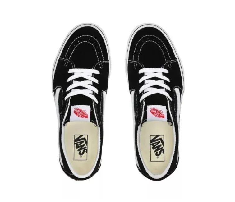 Vans Sk8-Low Unisex (Black/White) Abrasion Resistant Materials Anti Friction Lining