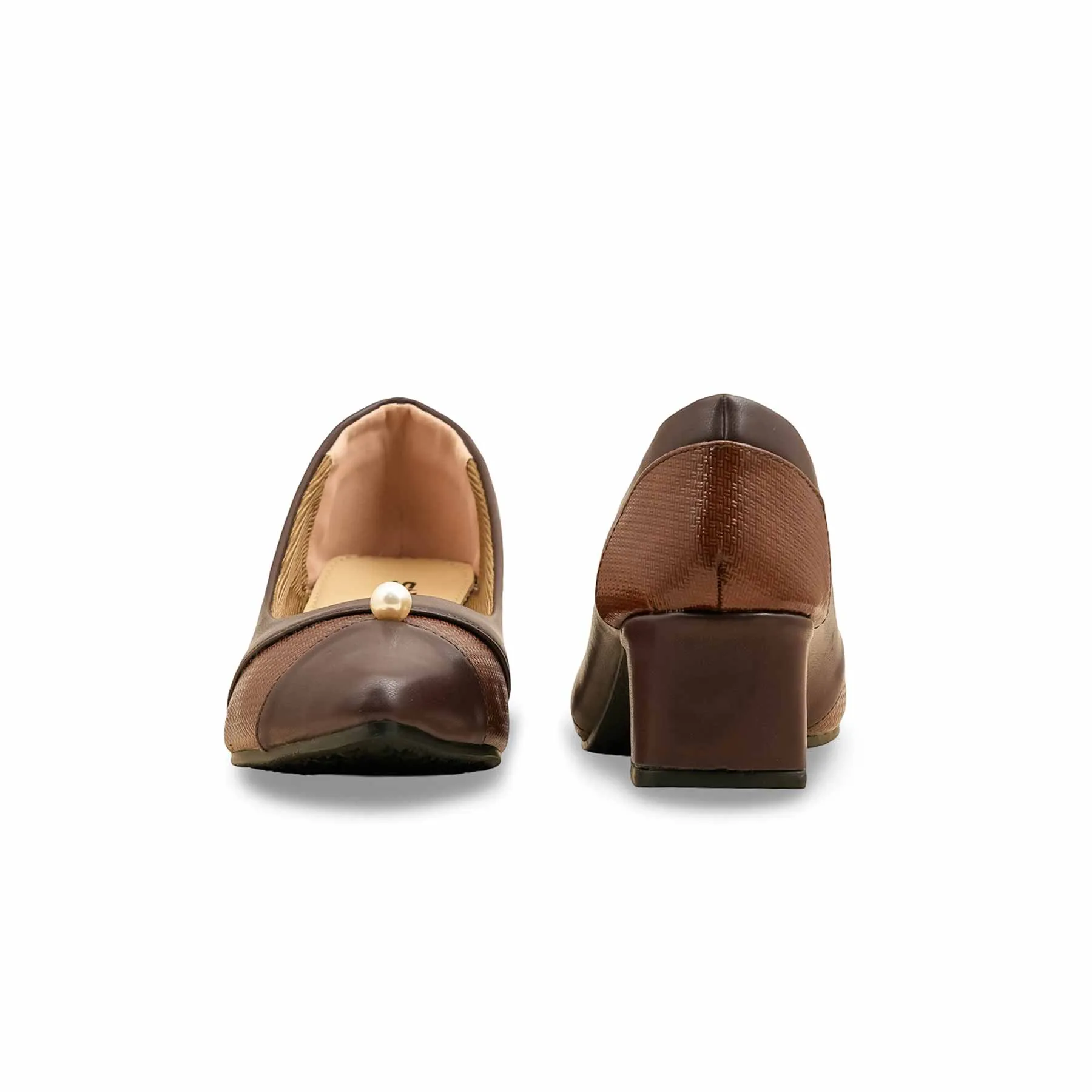 Brown Court Shoes For Ladies WN7500 Ankle Loop Rooftop Vibe