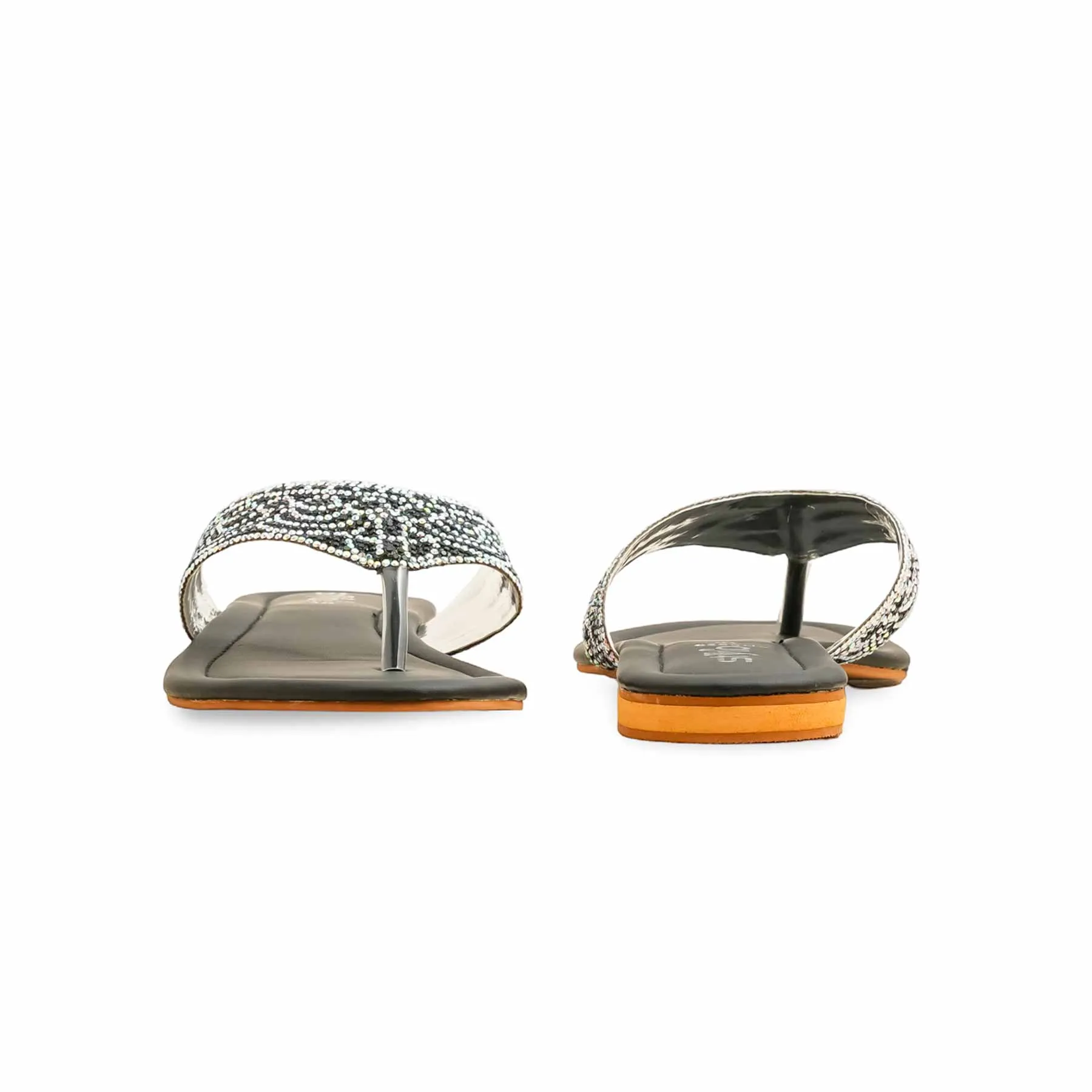 Sun Deck Black Fancy Chappal FN0820