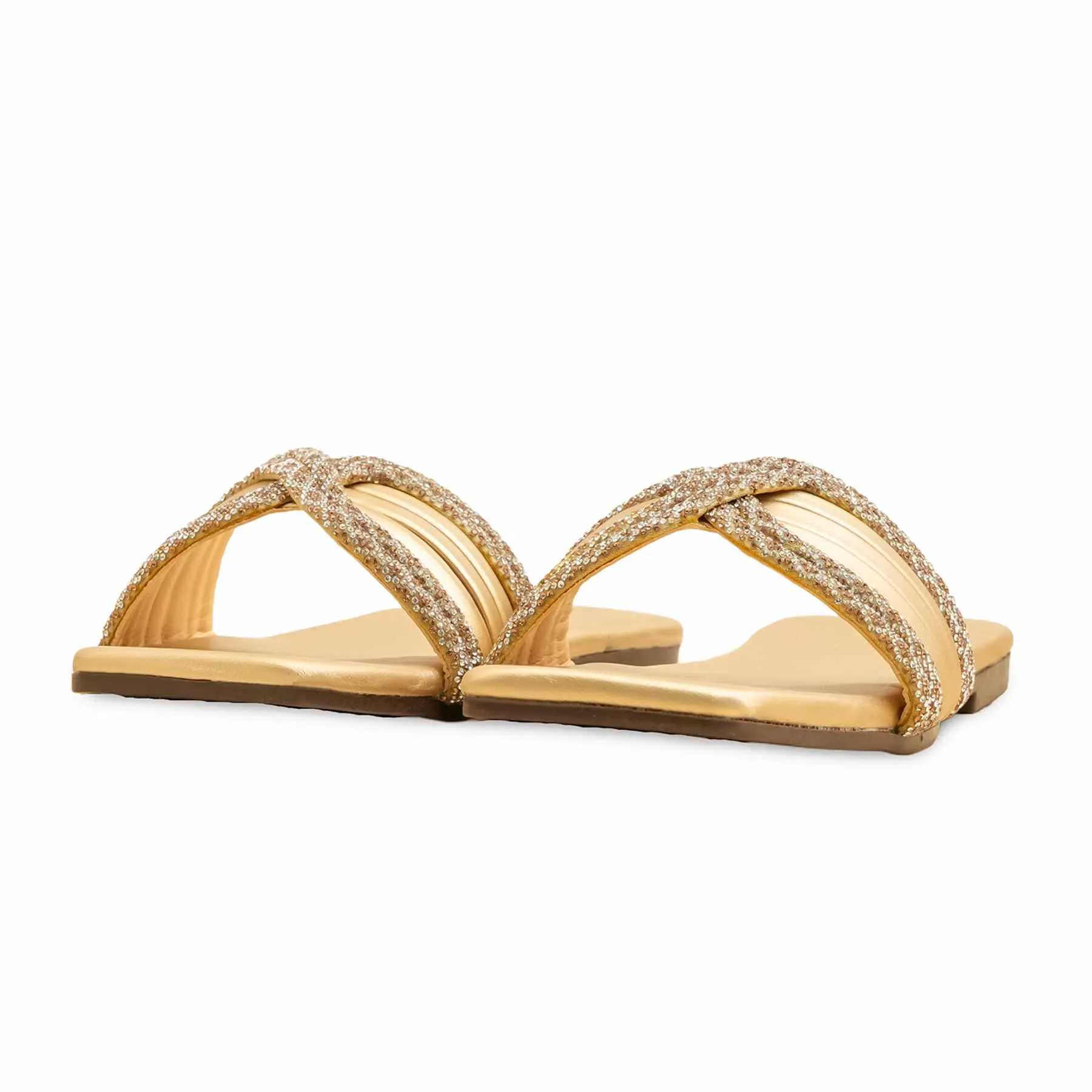 Bride Glow Trendy Shoes Golden Casual Slipper CL2093