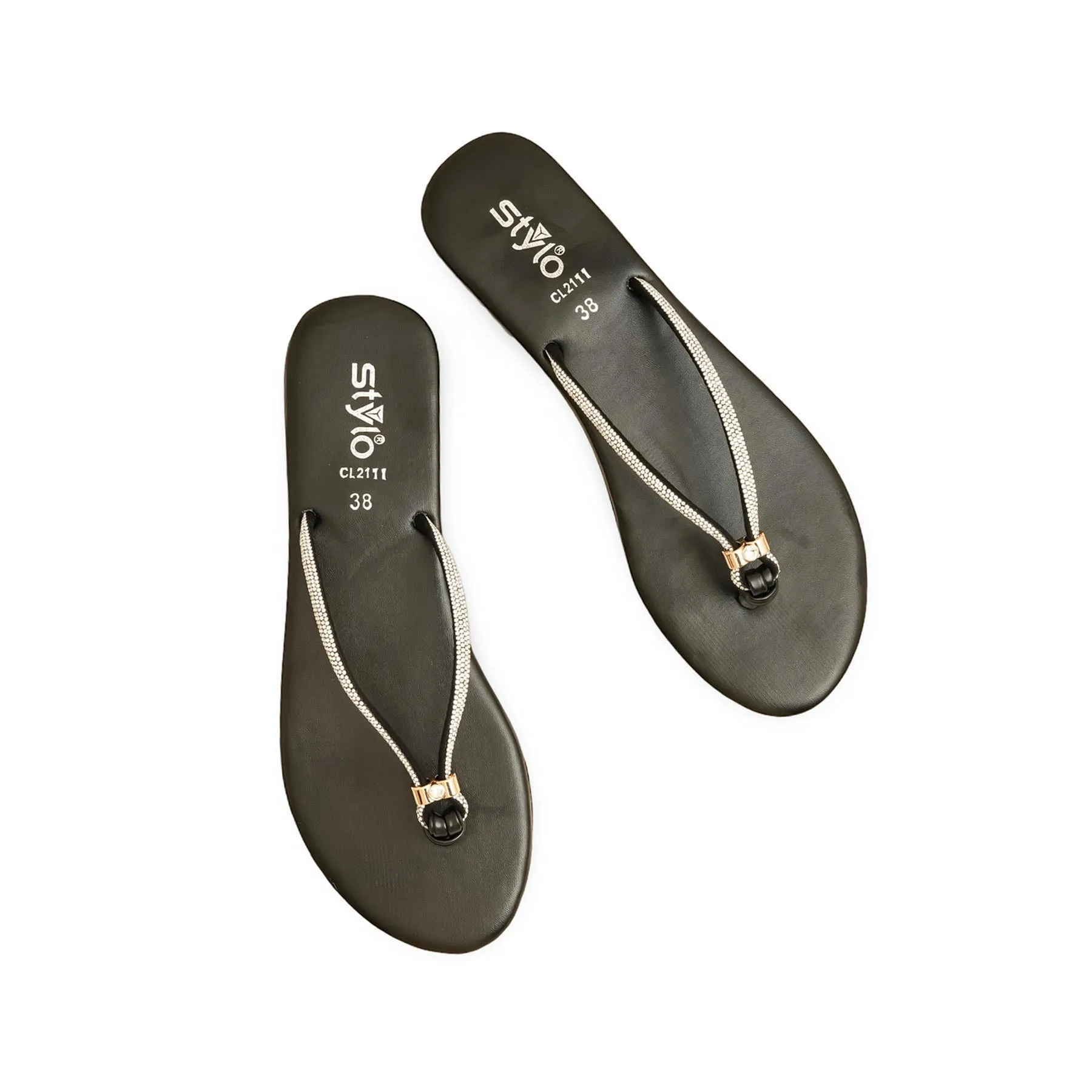 Lightweight Feel Black Casual Chappal CL2111