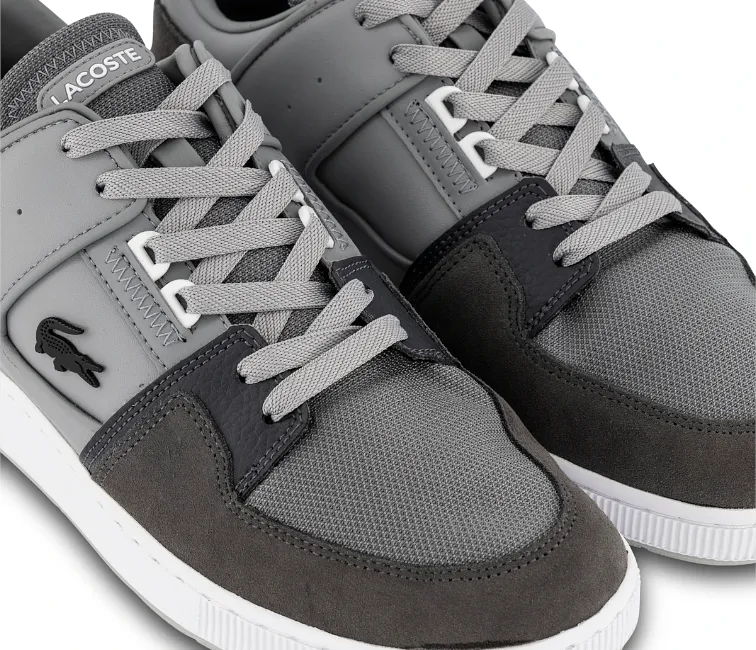 Non Irritating Stitching Timeless Performance Men's Lacoste Court Cage 123 7 SMA (Grey/White)