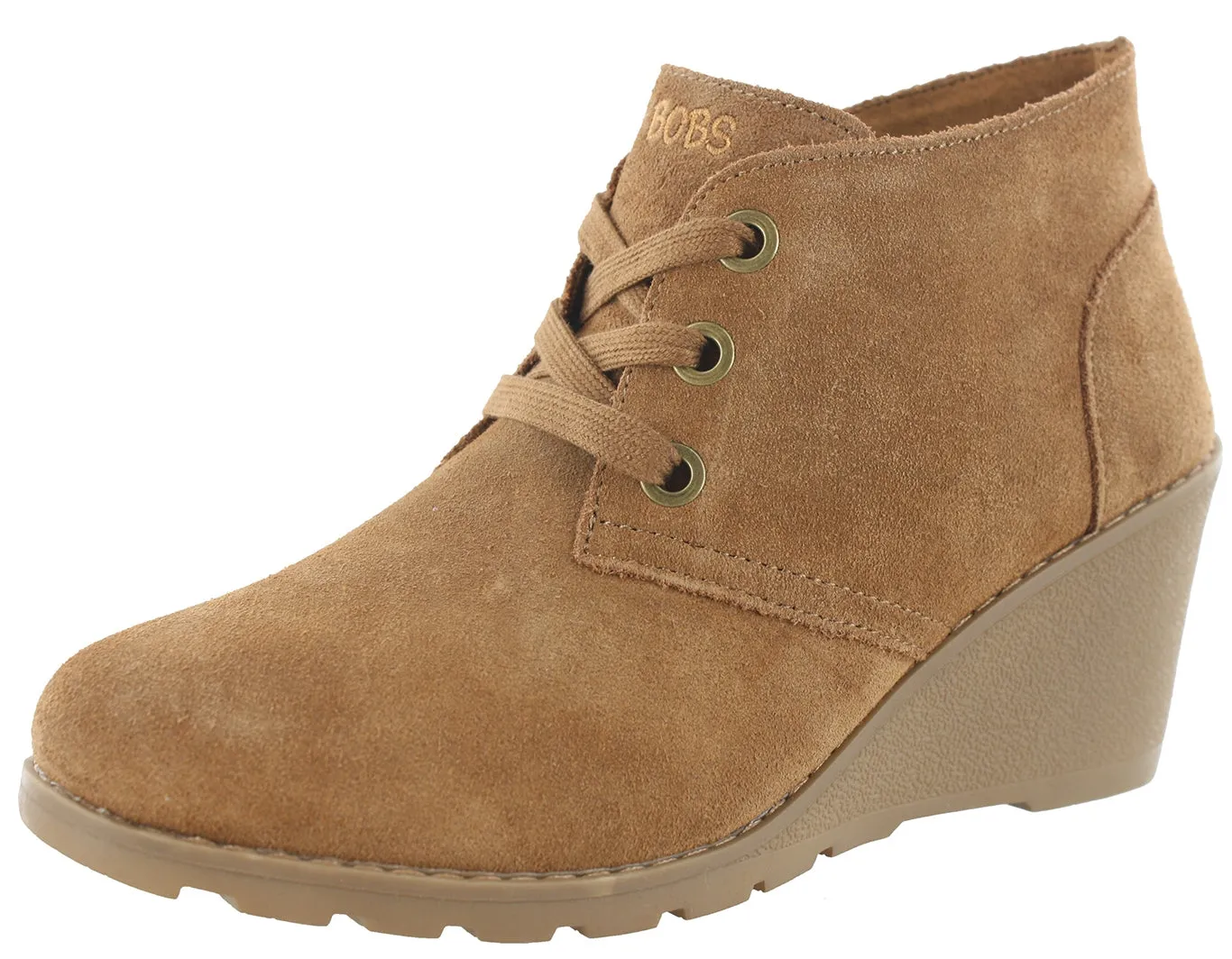 Skechers Women Tumble Weed Ghost Town Wedge Ankle Chukka Boots Stretchable Material