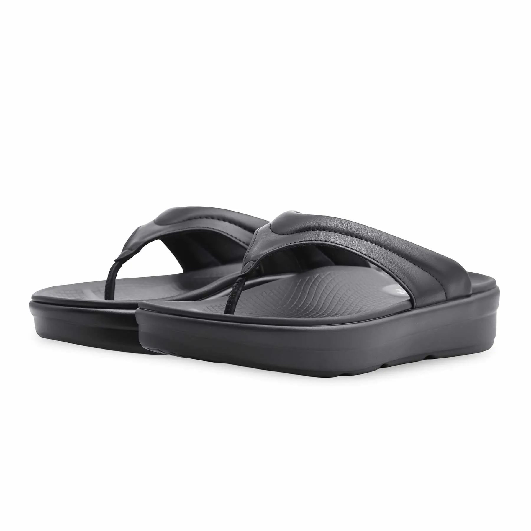 Heightened Style Bridal Shoes Black Formal Chappal PU0369