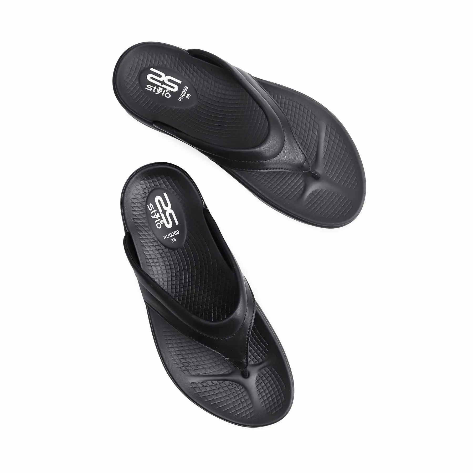 Black Formal Chappal PU0369 Final Pick Shock Absorbing