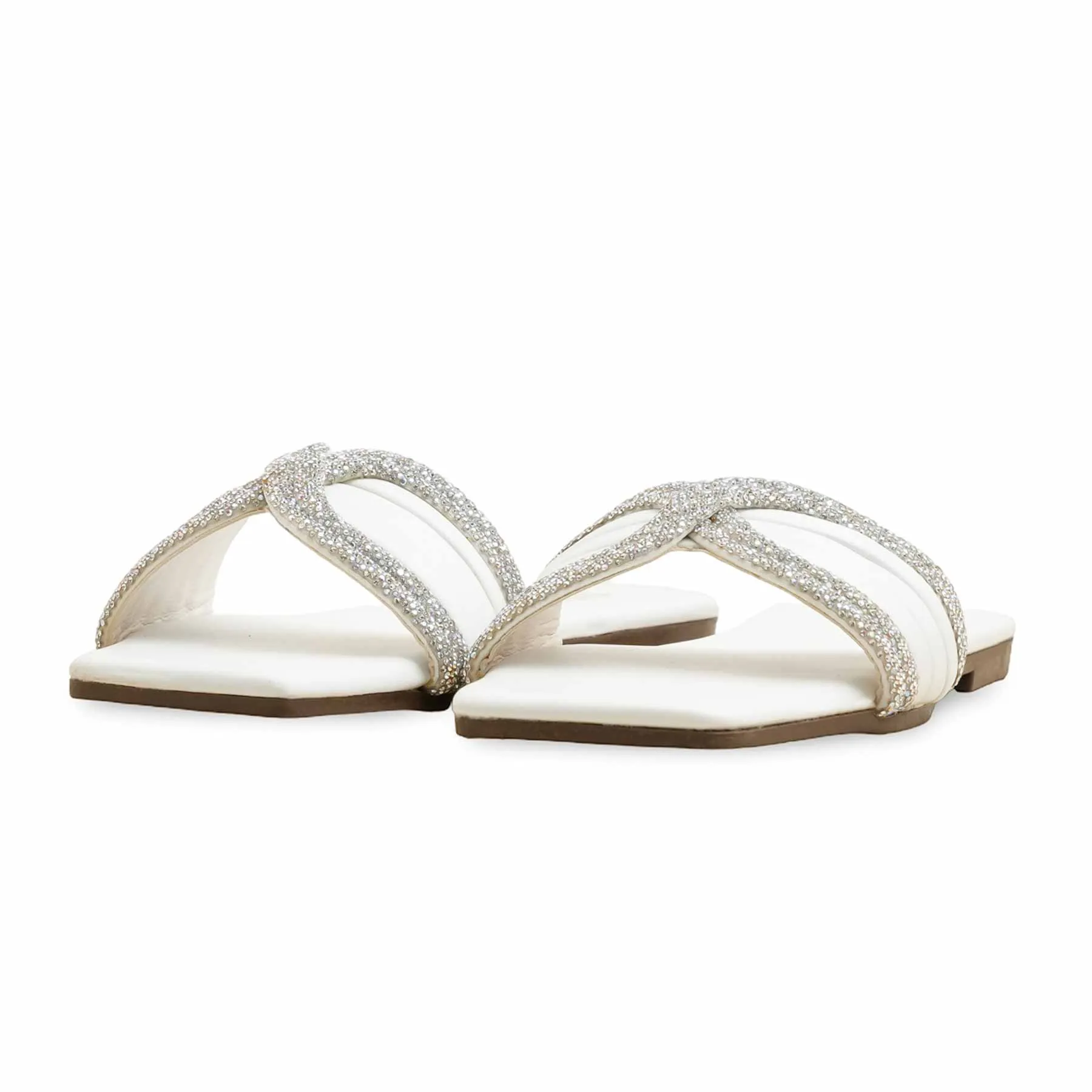 Supportive White Casual Slipper CL2093