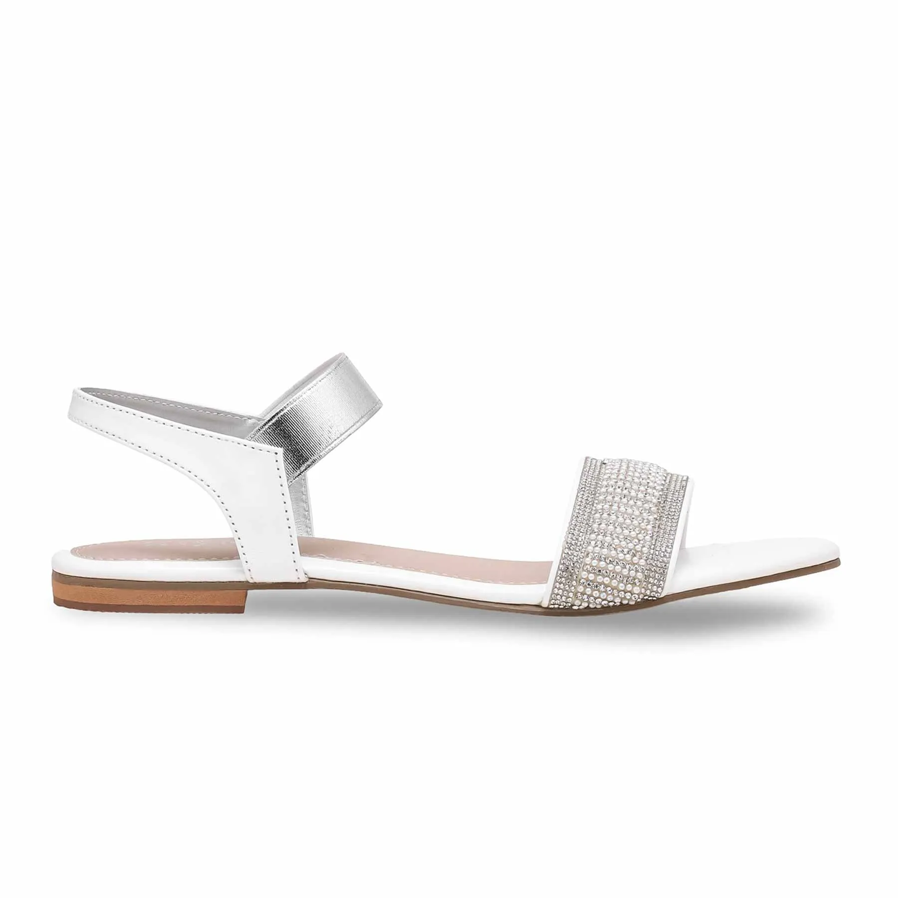 White Fancy Sandal FN6002 Tread Pattern