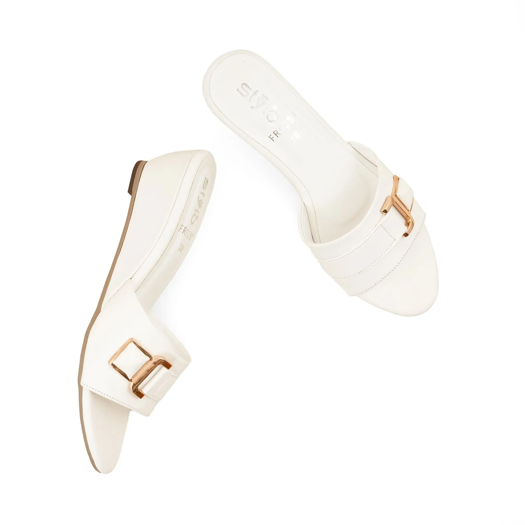 White Formal Slipper FR8281 Footbed