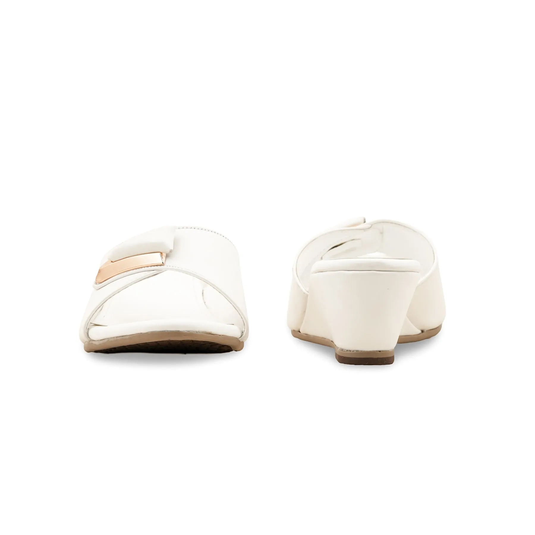 White Formal Slipper FR8282 Durable TPR Outsole Zip - up