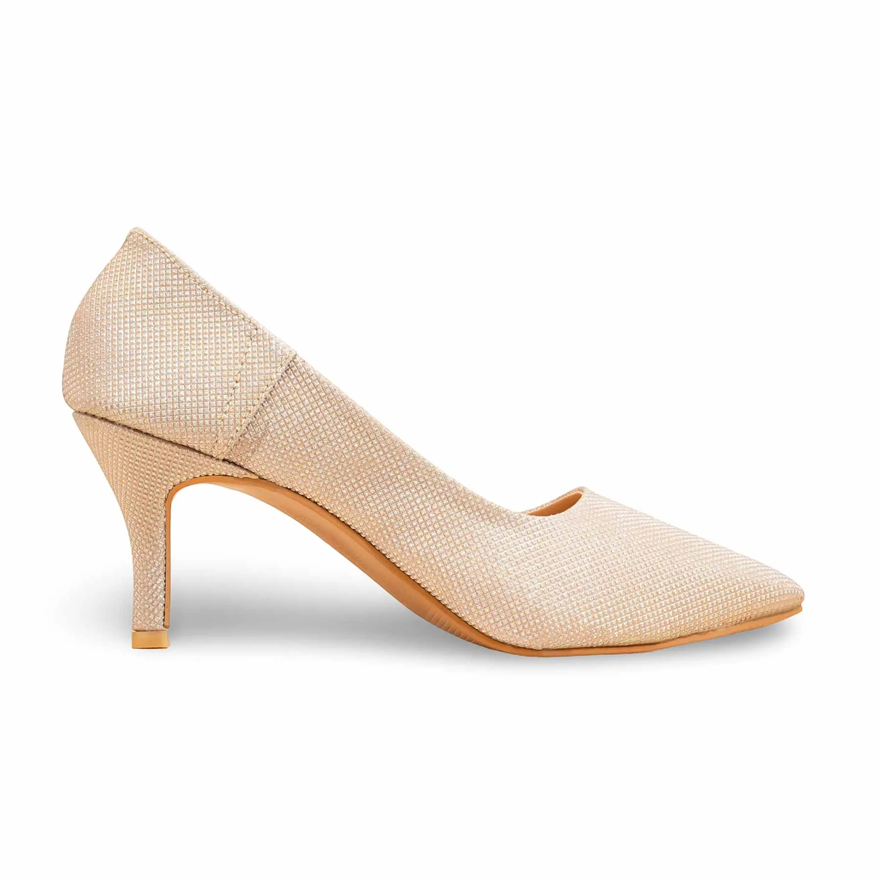 Golden Court Shoes For Women WN7538 Chic Elegance Brunch Glam