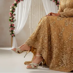 Sleek Shape Boho Spark Golden Fancy Bridal Sandal FN6041