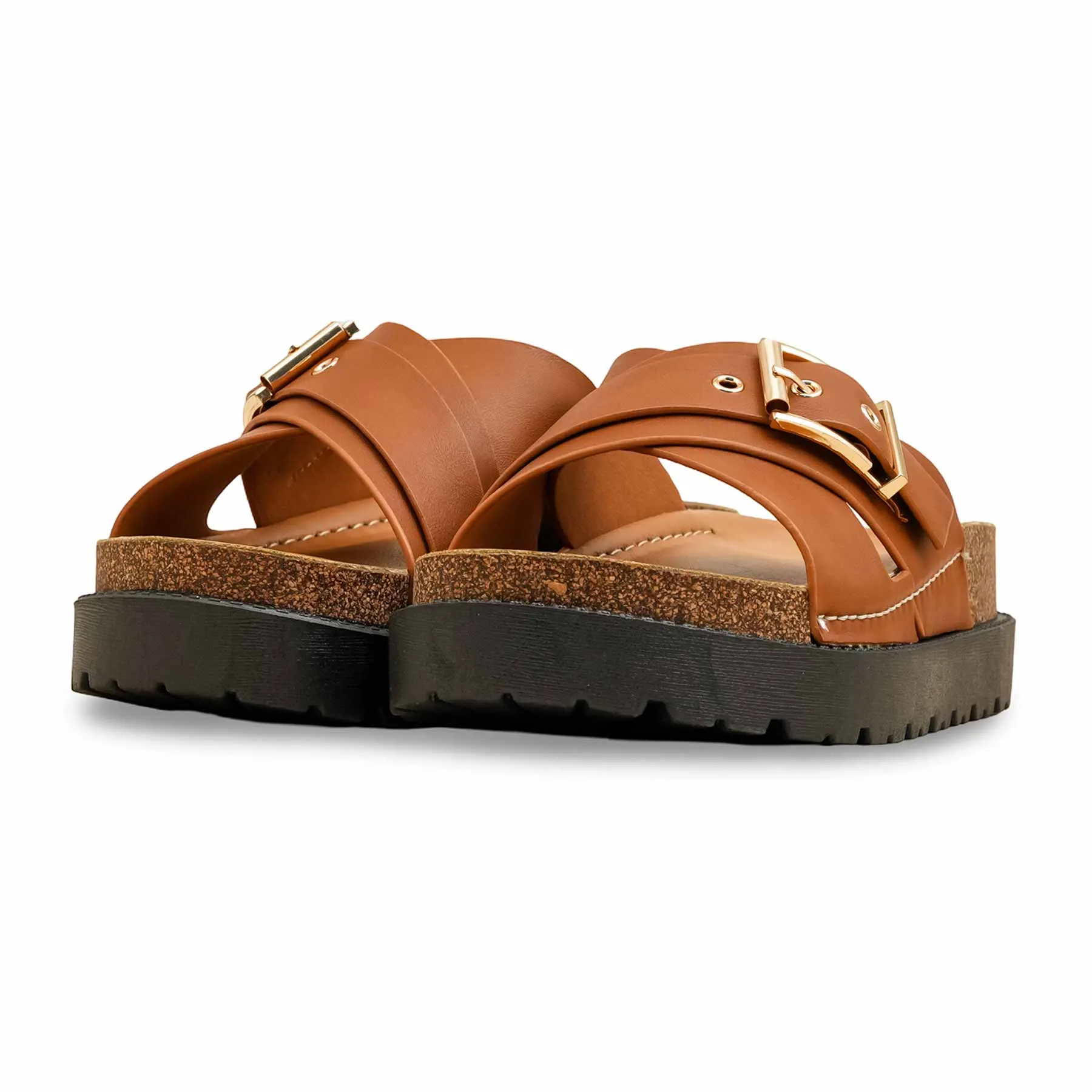 Brown Formal Slipper For Women PU0391 Cushioned school students
