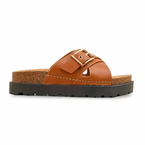 Superior support budget-friendly Brown Formal Slipper For Women PU0391