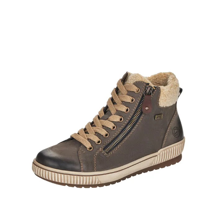 Windproof Fit Womens Remonte Columbo Teddy in Smoke/Beige/Brown Travel Companion Skin Hug