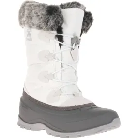 Flat Sole Pull On Style Women's Momentum 3 Snow Boots In White/gray
