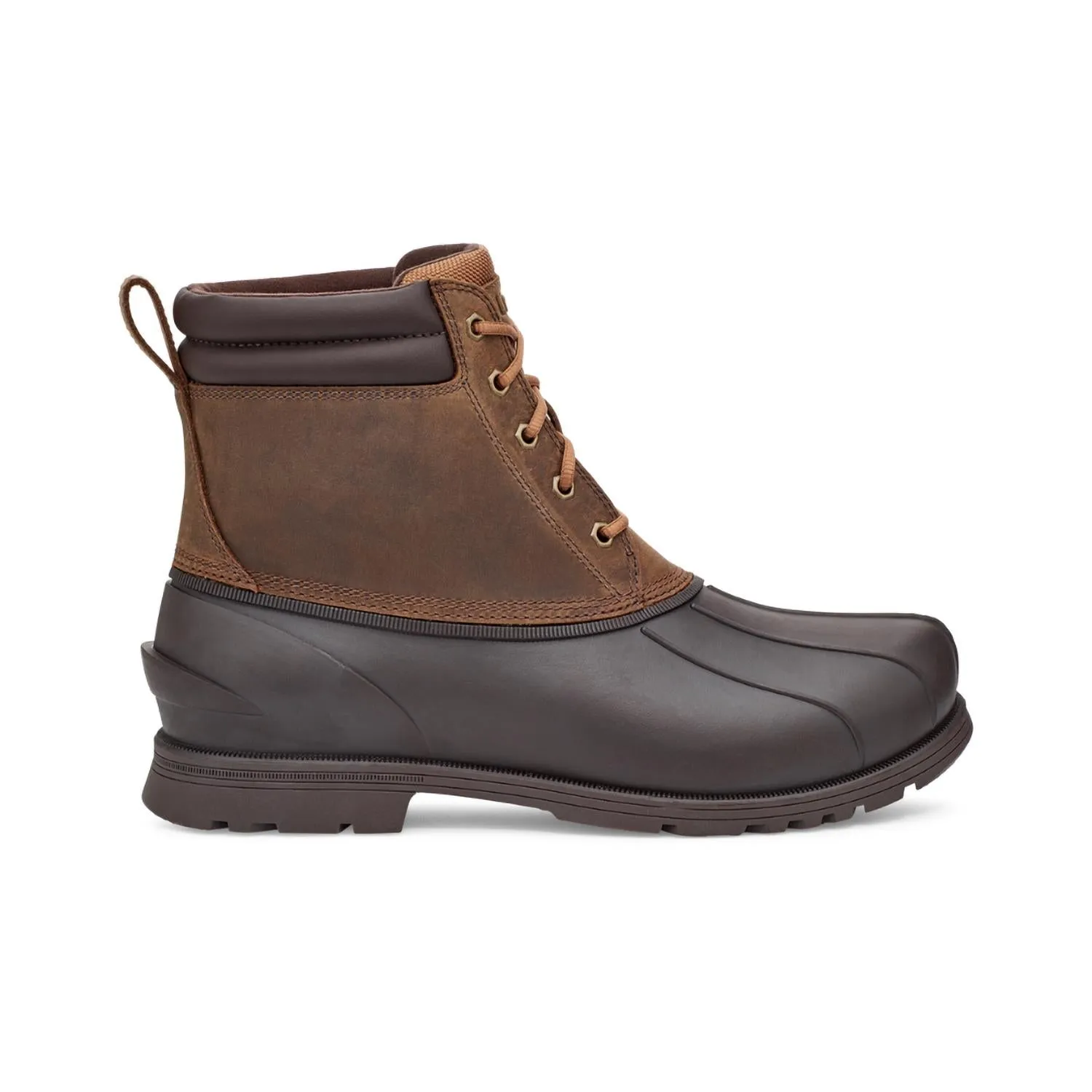 AnkleSupport Men's Gatson Waterproof Leather Mid Duck Boots In Chestnut